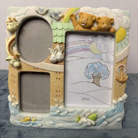 Harvest Moon Other - PHOTO FRAME Harvest Moon Noah's Ark~ for 3 Pictures Nursery Tabletop Decor 741